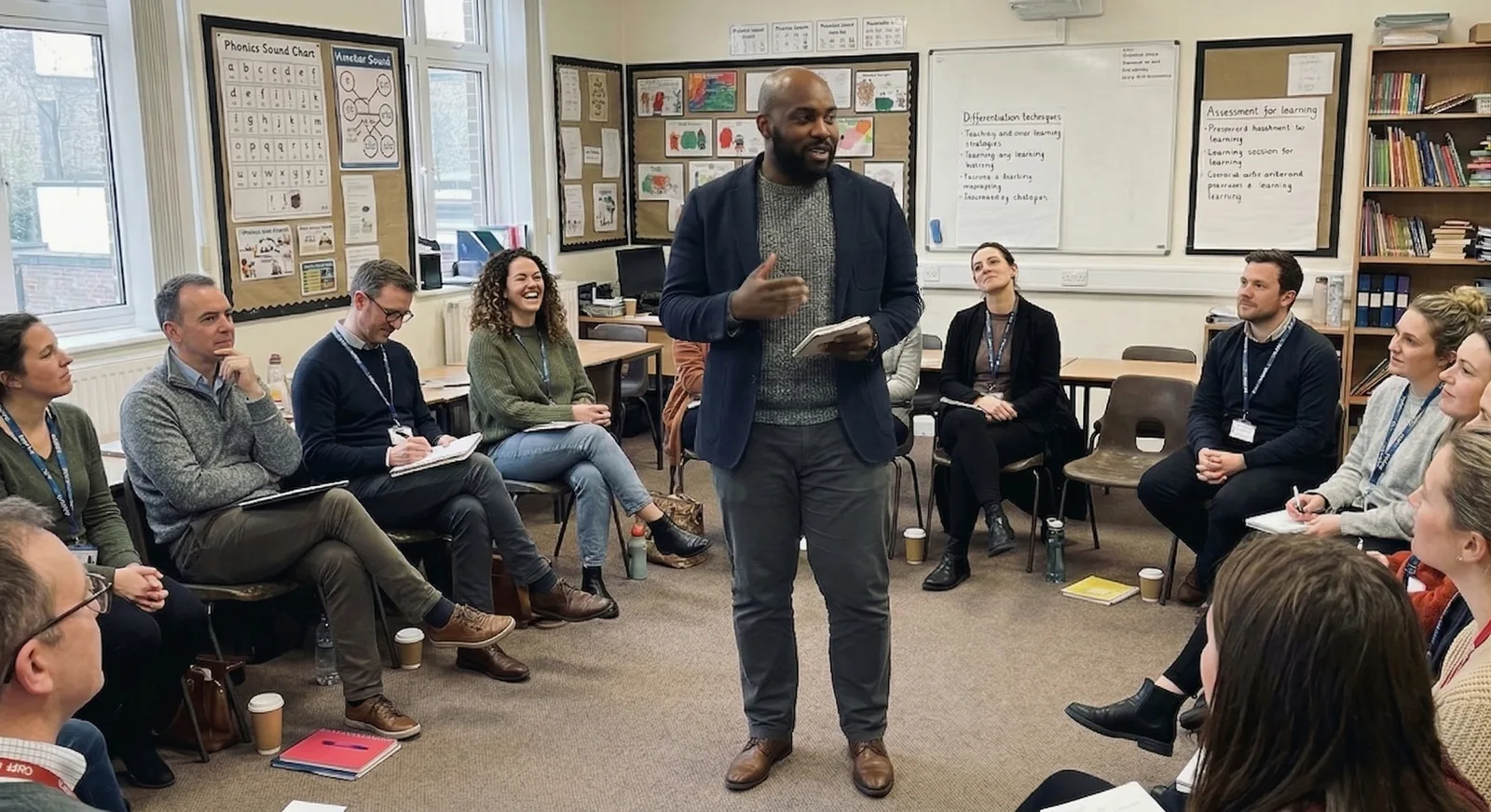 A Tailor facilitator leading a CPD workshop for school staff on RSE